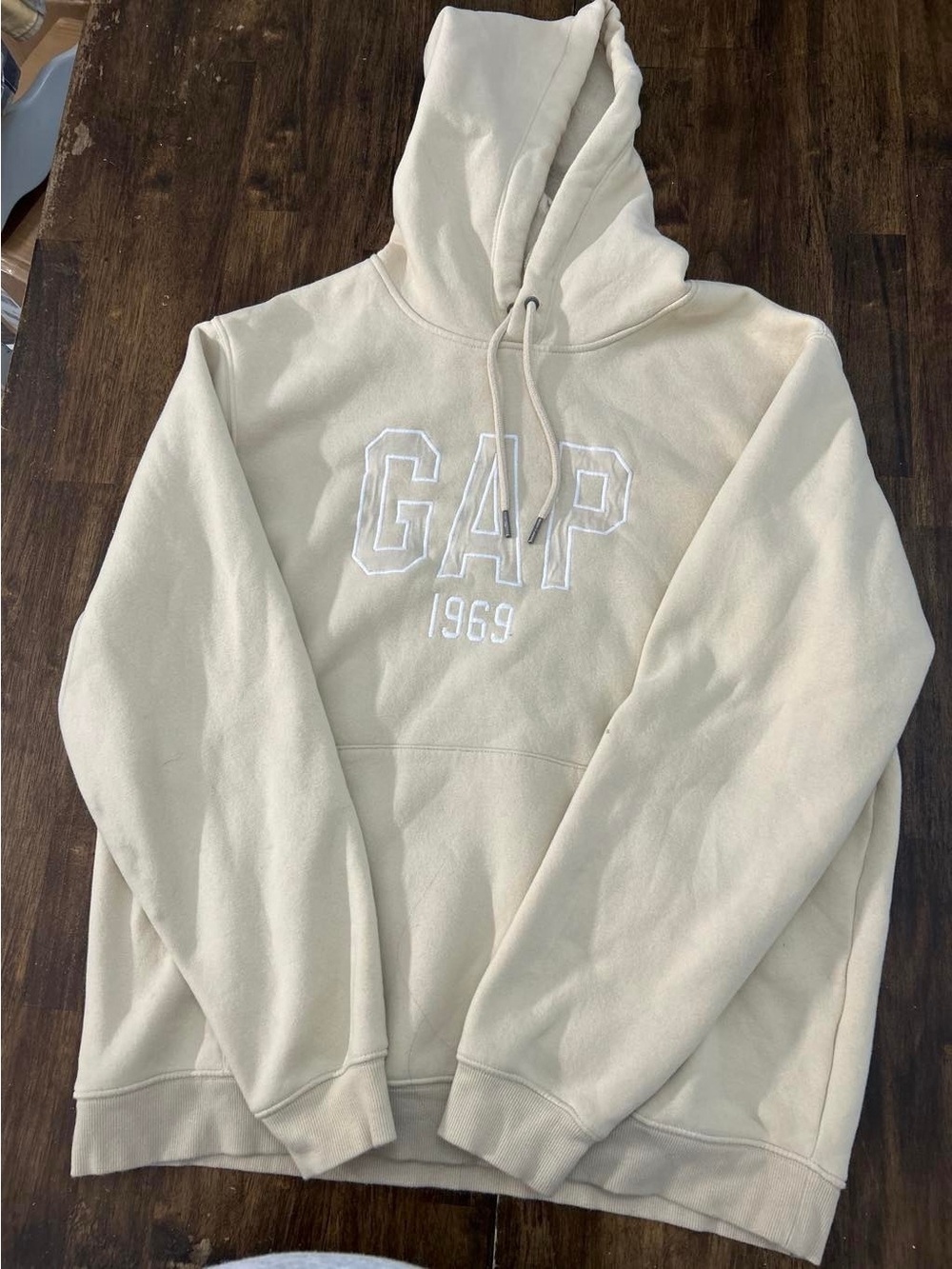 GAP Cream Hoodie with Embroidered Logo